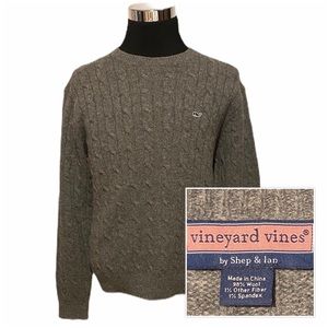 Vineyard Vines Mens Wool Cable Knit SweaterSZ M